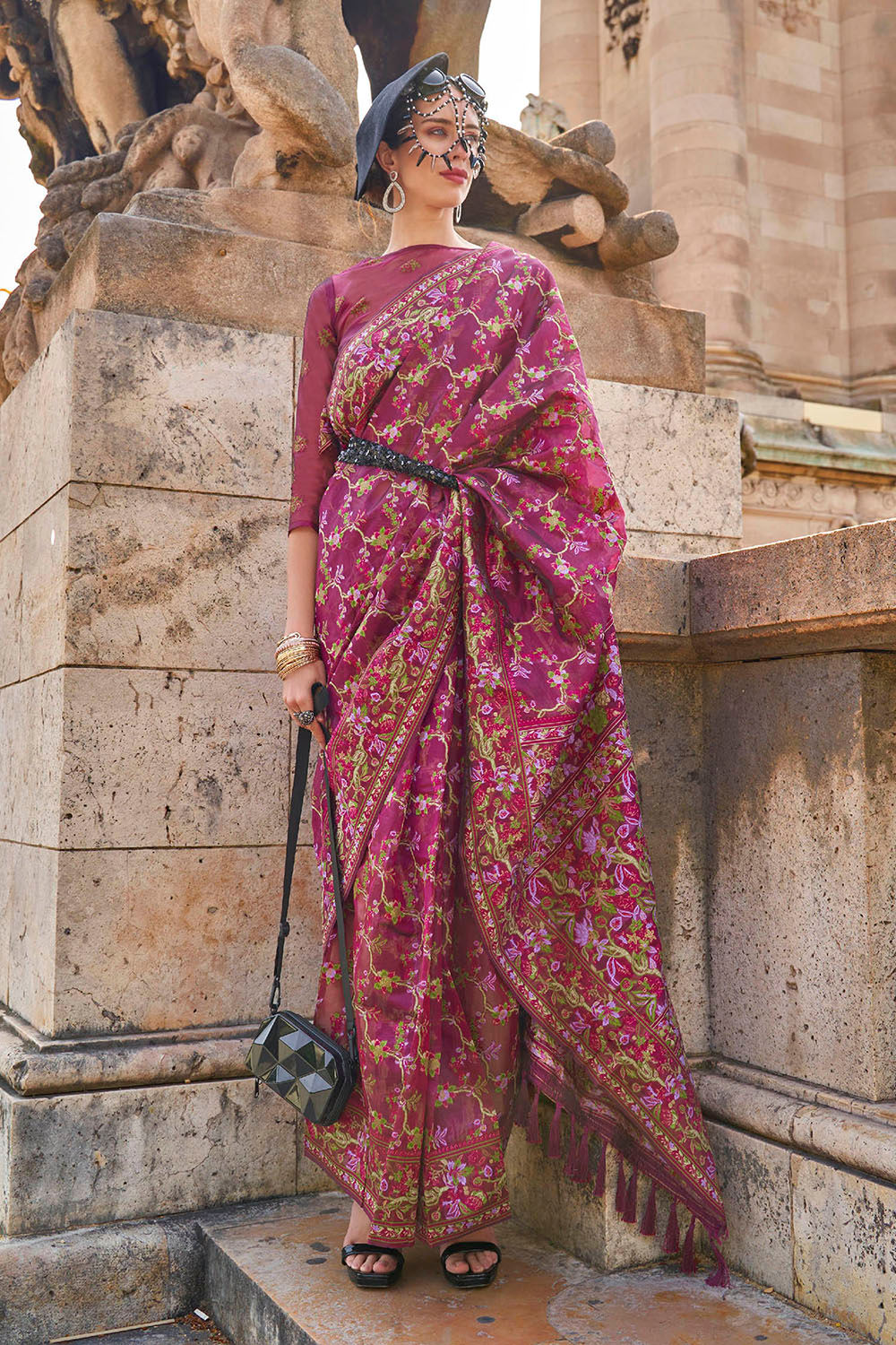 Kashmiri Silk Sarees, Designer Kashmiri Saree, Sari, Sarees for Women, Wedding Saree, Ready to Wear Sarees, Sari Gift