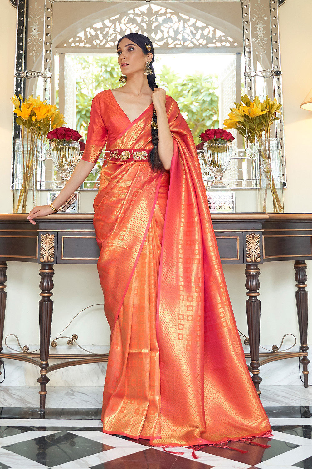 Bridal Sarees, Party Wear, Bollywood, Kanjivaram Saree, Net, Lehenga, Printed, Half Sarees, Chikankari, Bandhani, Georgette,