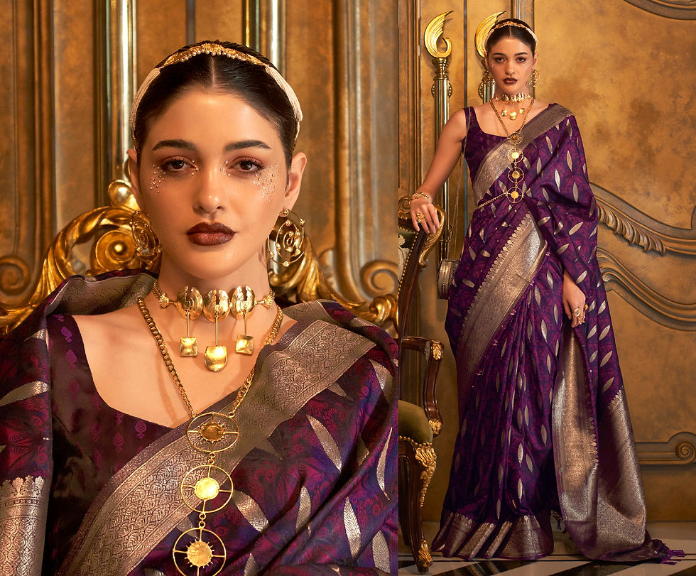 Thumbnail: Golden Green Pure Satin Silk Saree for Wedding Reception Party, Latest Designer Silk Saree for Women in US,  Saree Blouse