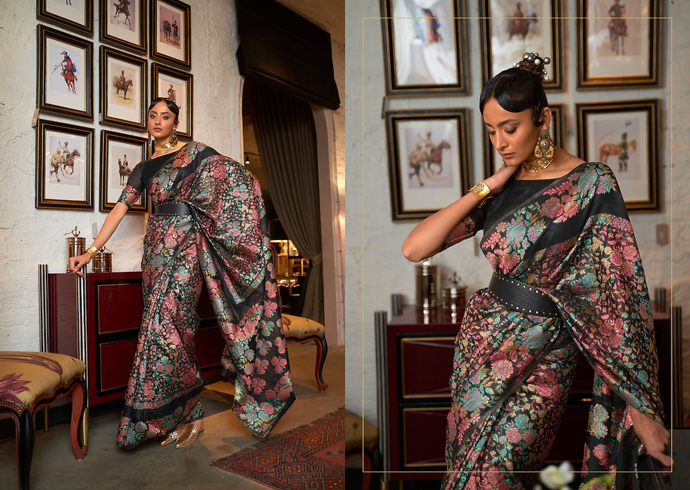 Thumbnail: Green Woven Kashmiri Saree with Kanjivaram Border for Wedding Reception, Paithani Saree Blouse, Latest Saree, Designer Sari