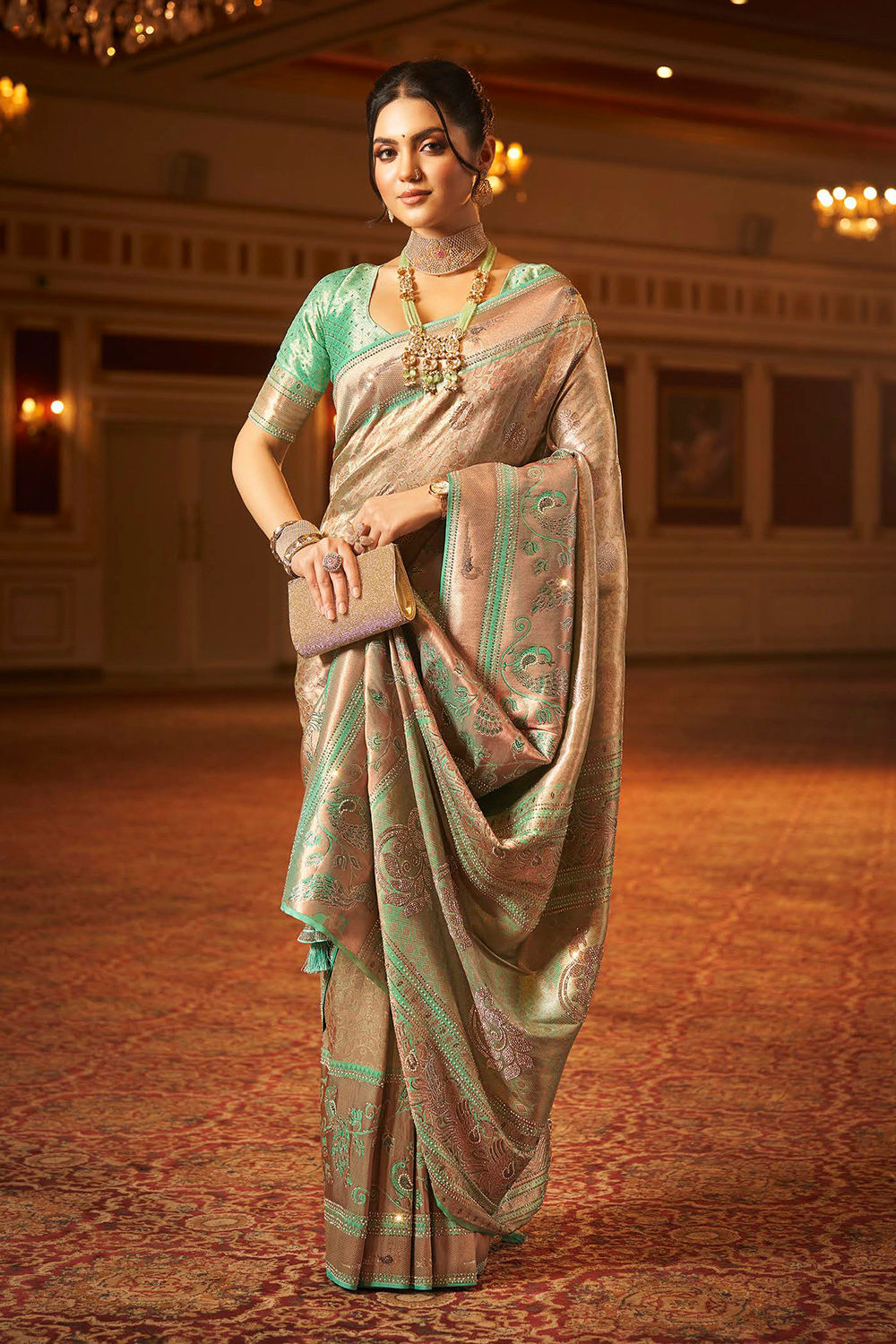 Bridal Sarees, Party Wear, Bollyood, Kanjivaram Saree, Net, Lehenga, Printed, Half Sarees, Chikankari, Bandhani, Georgette,