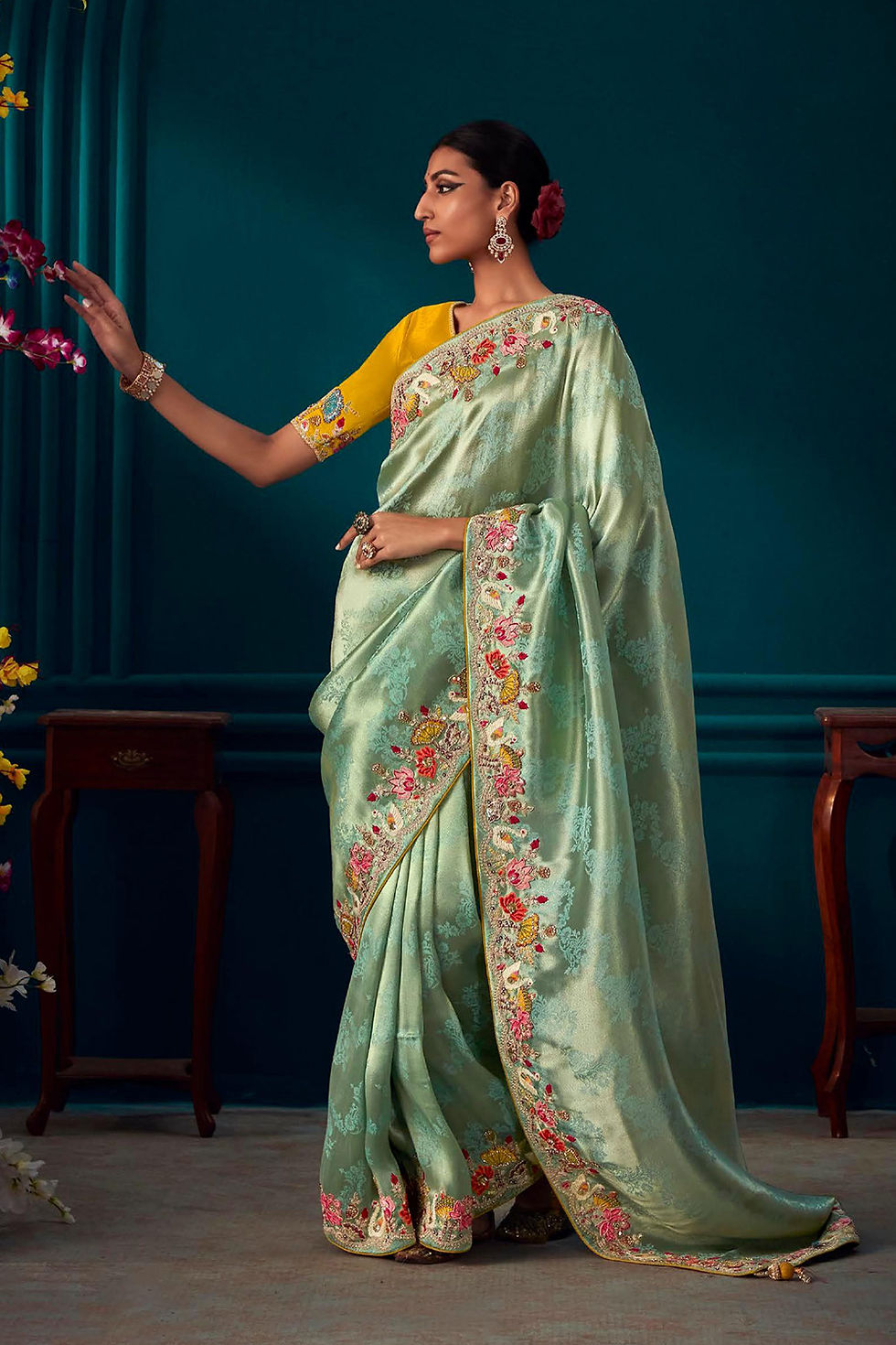 Thumbnail: Bridal Sarees, Party Wear, Bollywood, Kanjivaram Saree, Net, Lehenga, Printed, Half Sarees, Chikankari, Bandhani, Georgette,