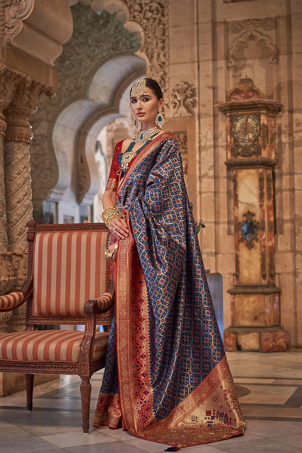 Thumbnail: Bridal Sarees, Party Wear, Bollywood, Kanjivaram Saree, Net, Lehenga, Printed, Half Sarees, Chikankari, Bandhani, Georgette,