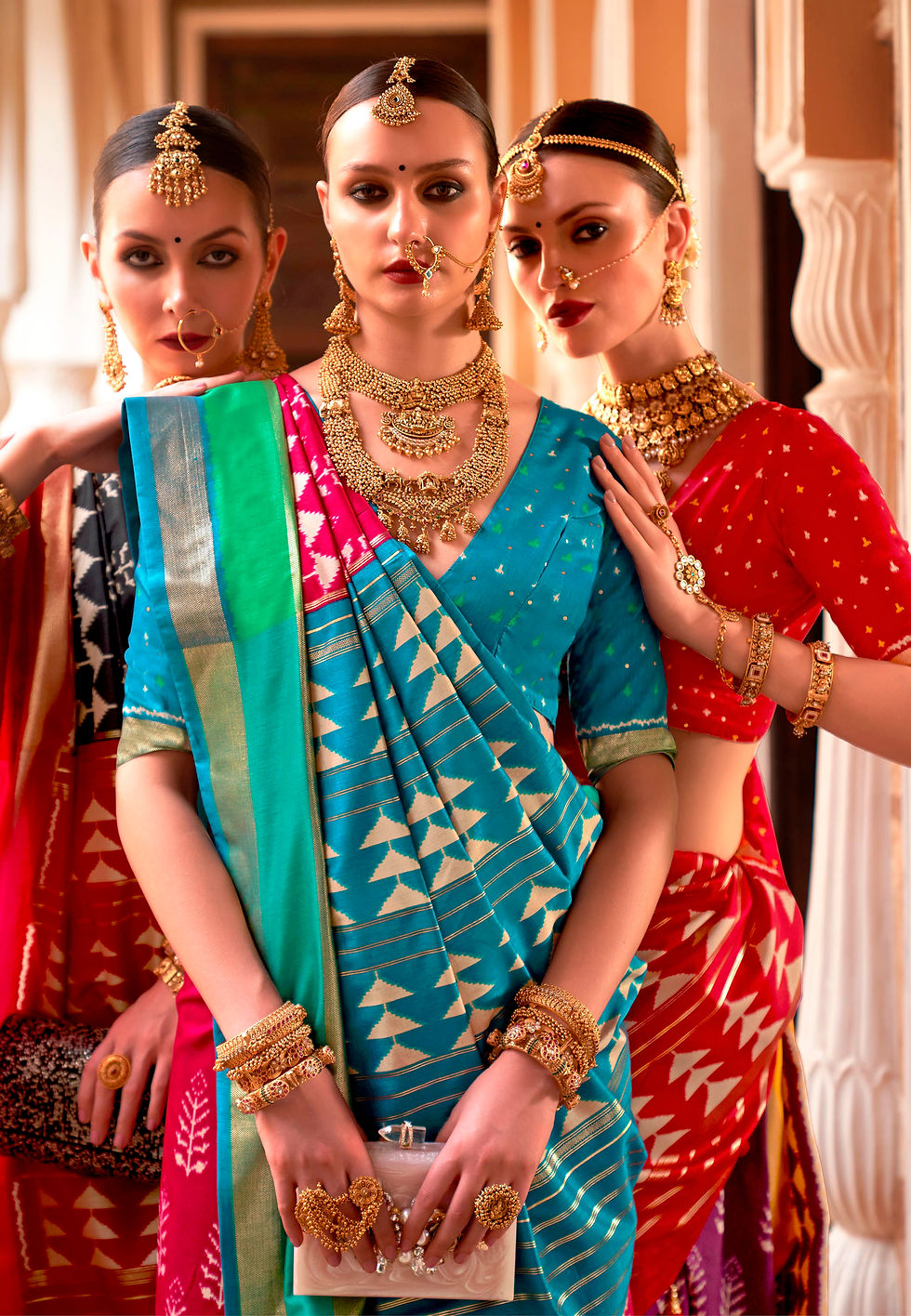Thumbnail: Bridal Sarees, Party Wear, Bollywood, Kanjivaram Saree, Net, Lehenga, Printed, Half Sarees, Chikankari, Bandhani, Georgette,