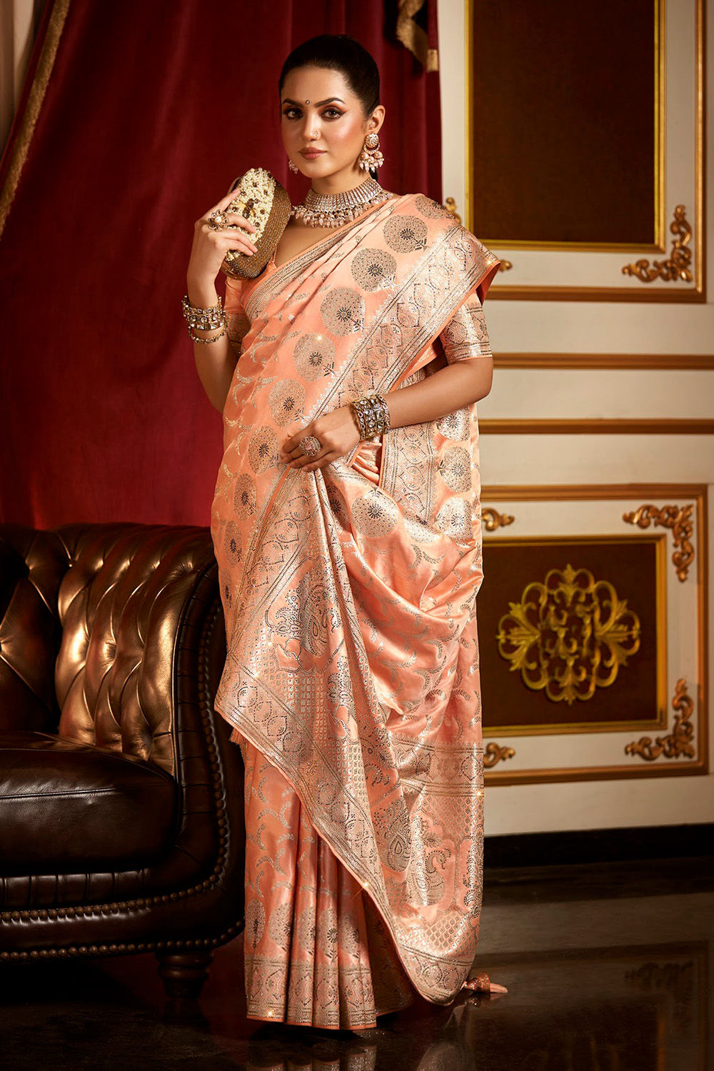Bridal Sarees, Party Wear, Bollywood, Kanjivaram Saree, Net, Lehenga, Printed, Half Sarees, Chikankari, Bandhani, Georgette,