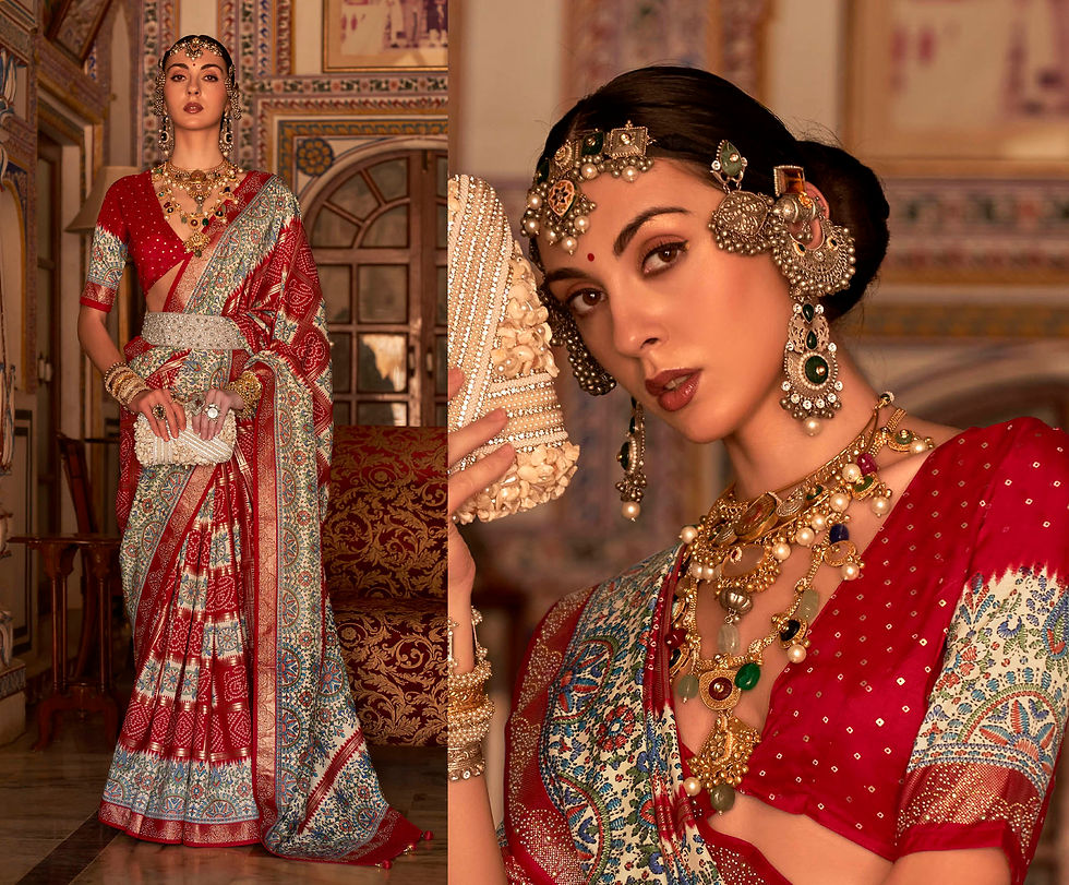 Thumbnail: Bridal Sarees, Party Wear, Bollywood, Kanjivaram Saree, Net, Lehenga, Printed, Half Sarees, Chikankari, Bandhani, Georgette,