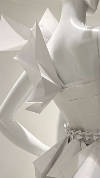 vestido de papel para vitrine