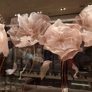 flor de organza gigante para vitrines