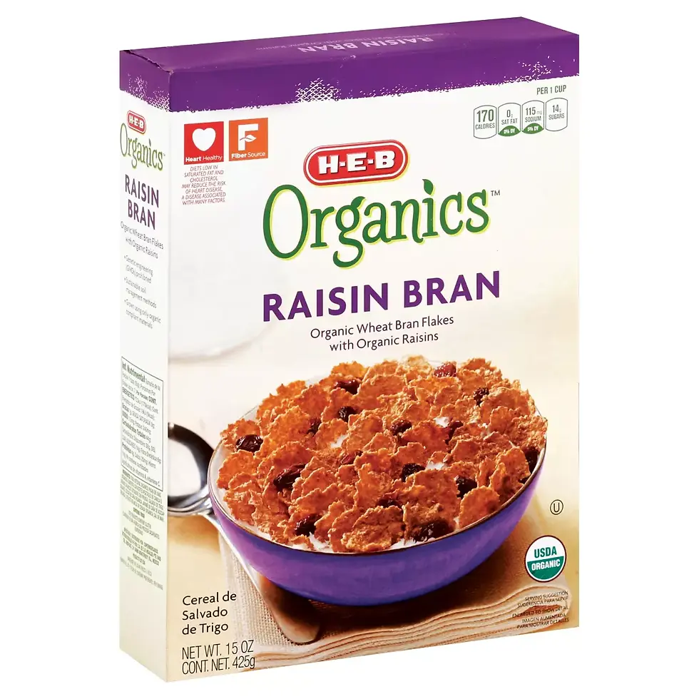 H‑E‑B Organics Raisin Bran Cereal 15 oz