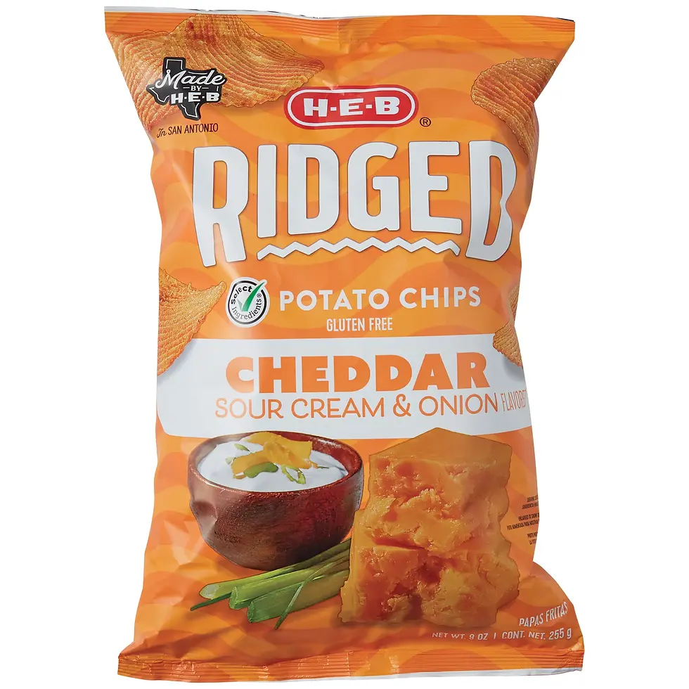 H‑E‑B Ridged Potato Chips - Cheddar Sour Cream & Onion 9 oz