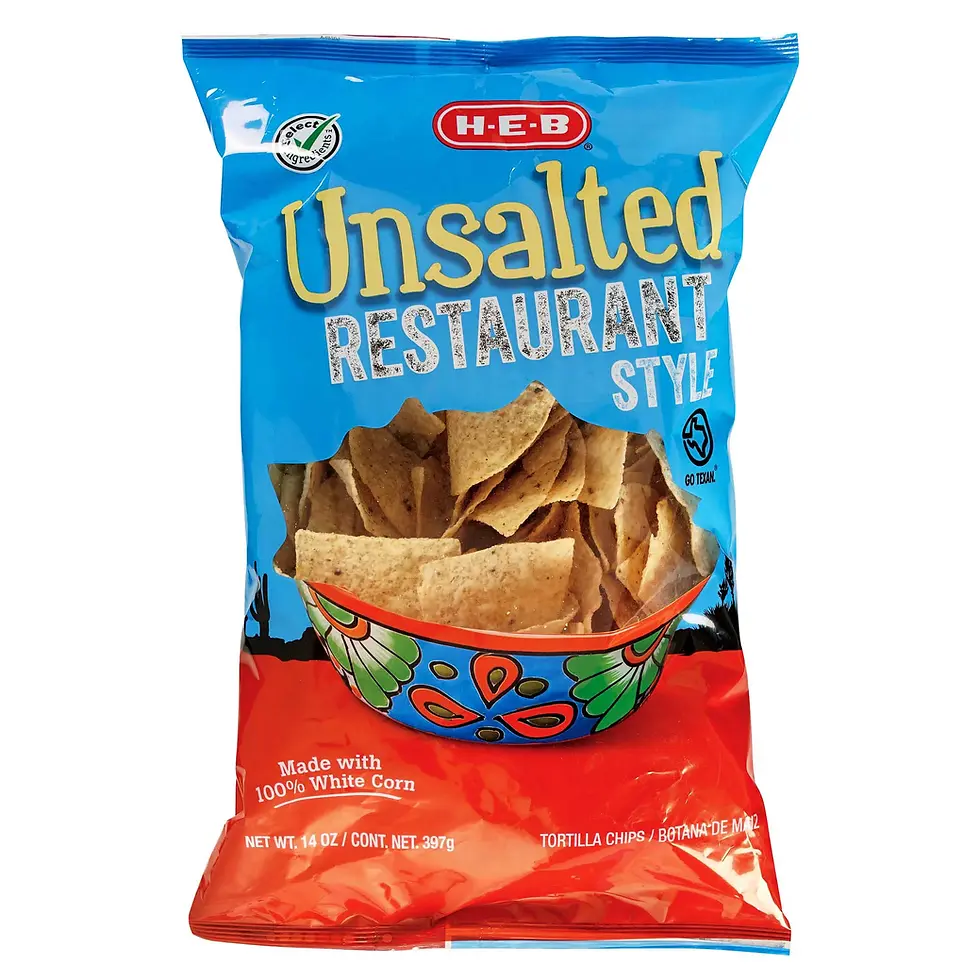 H‑E‑B Restaurant Style White Corn Tortilla Chips - Unsalted 14 oz