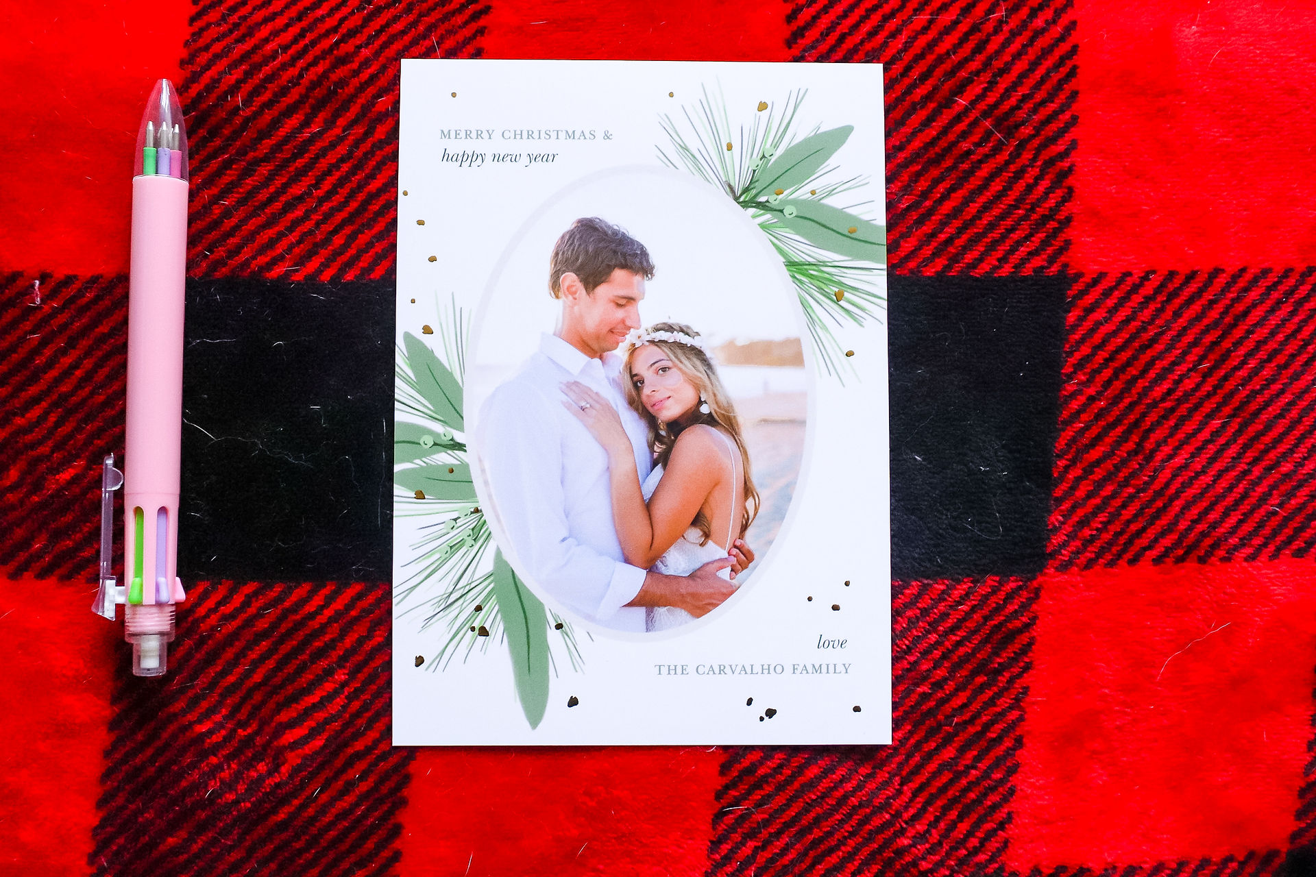 wedding couple holiday card