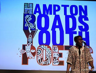 Student performing at the Hampton Roads Youth Poet Laureate Program