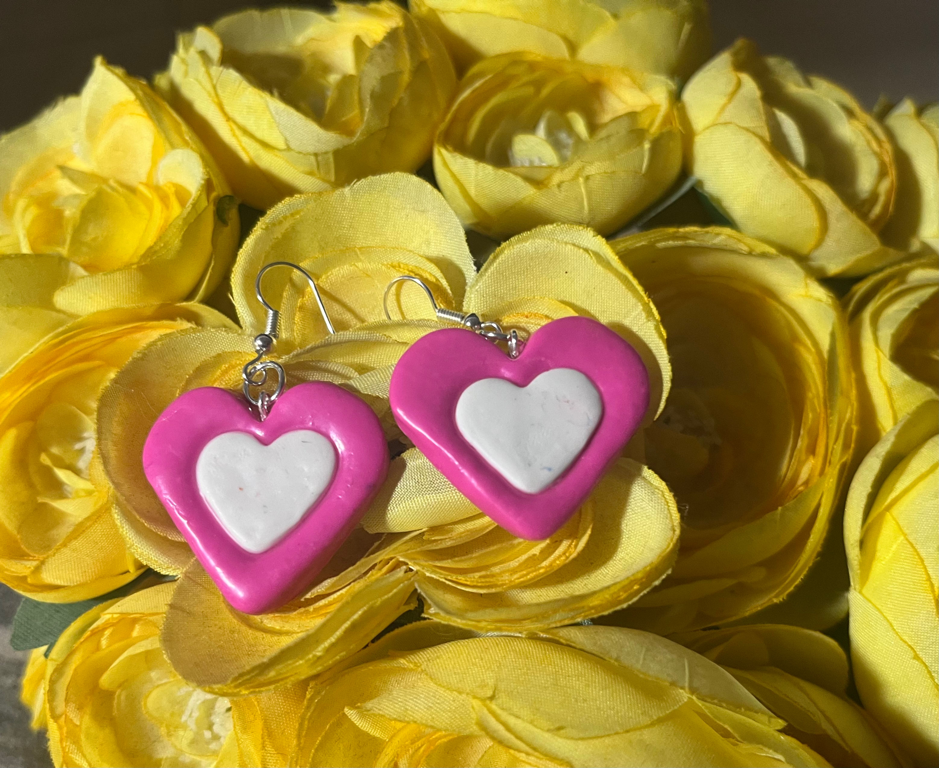 Heart Shaped Dual Color Earrings