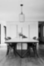 Interior photographer France — dining room symmetry black and white
