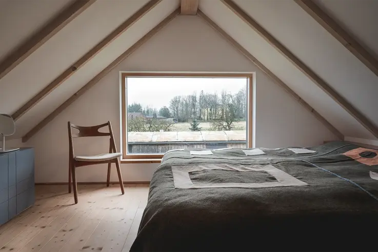 GEMÜTLICHES SCHLAFZIMMER MIT NATURBLICK IM AIRBNB FERIENHAUS IN DASSOW MECKLENBURG VORPOMMERN