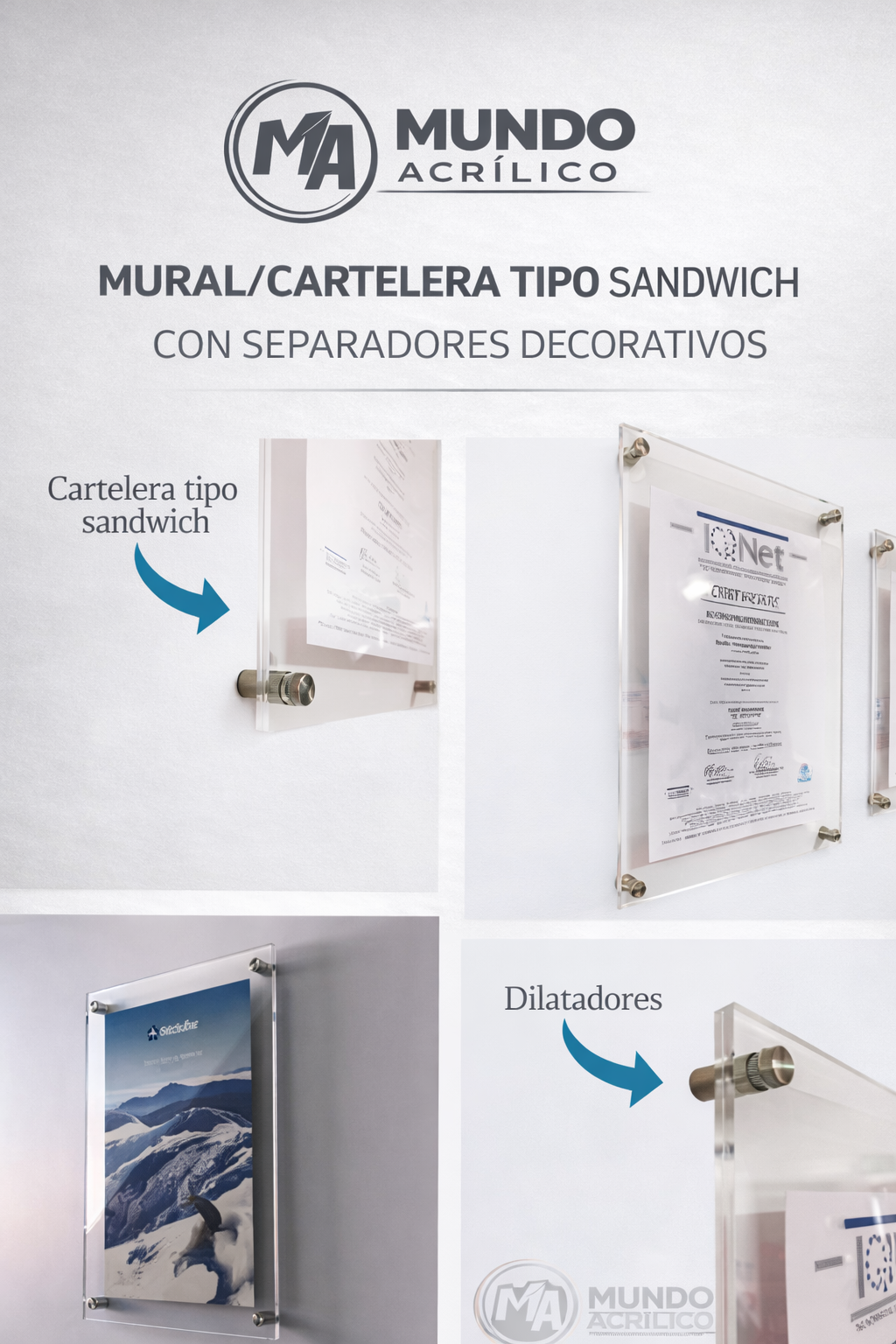 MURAL DE ACRILICO TIPO SANDWICH