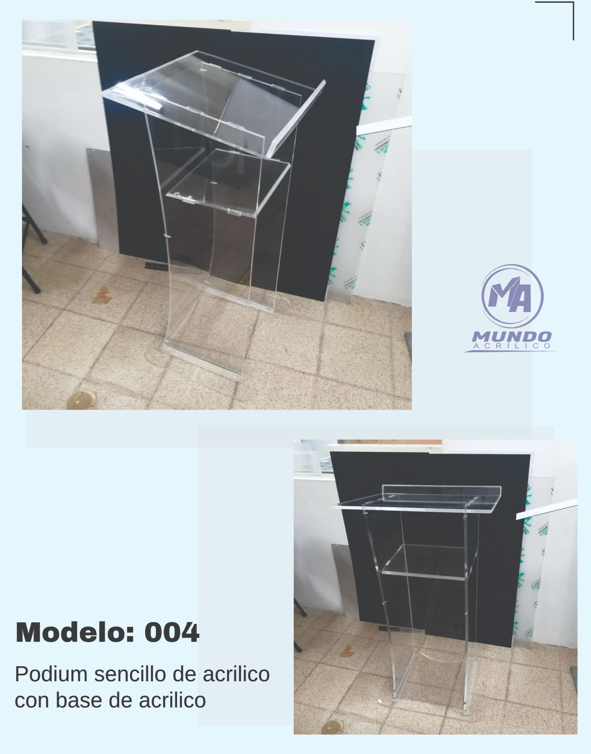 PODIUM MADERA Y ACRILICO (COD.MA-4)