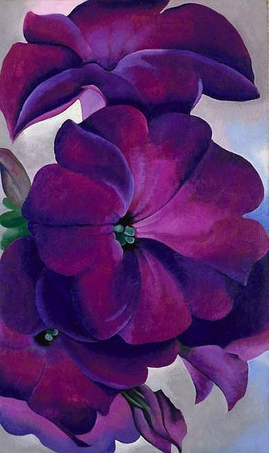 Georgia O'Keefe petunias purple poem poetry homage desert artist painter art