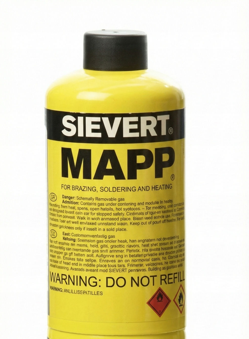 Gassflaske Sievert engangsbeholder MAPP