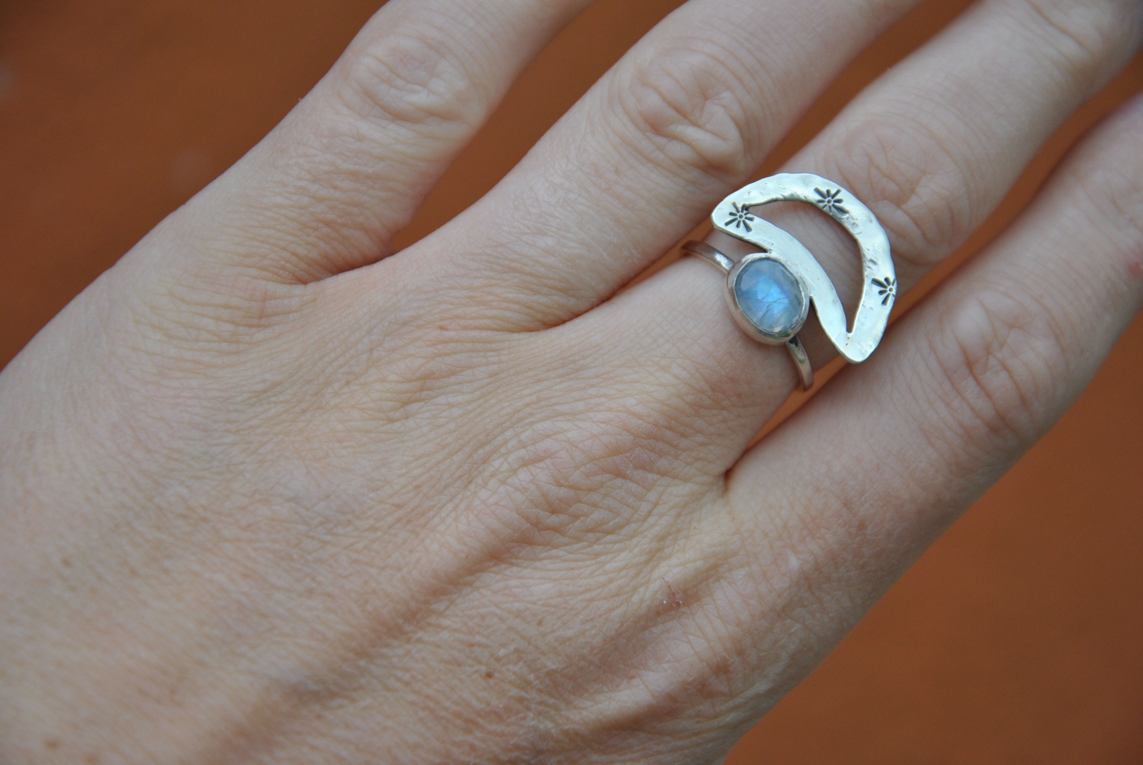 Moon & Moonstone ring
