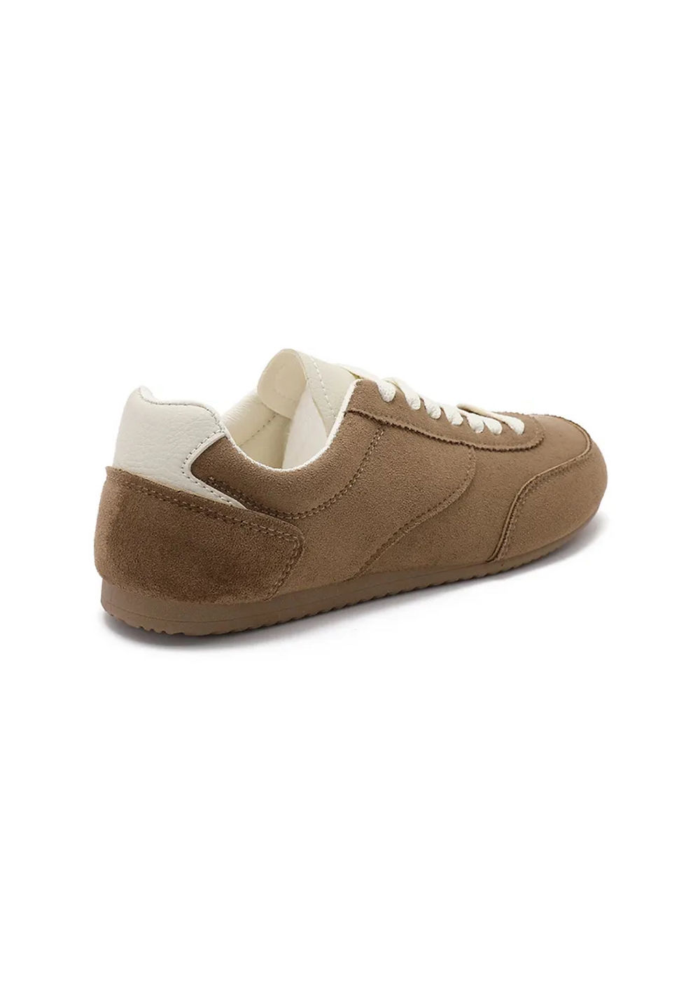 Miniature : Baskets à semelles fines en suédine taupe femme