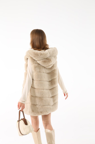 Manteau D'hiver En Fausse Fourrure De Renard Avec Empiècements En Cuir Et Couleurs Contrastées, Vestes Avec Col En Fourrure Xysx03158 Mode De Loisirs En Plein Air, Manteaux à Manches Longues