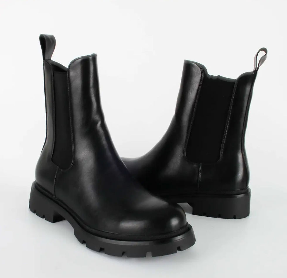 Miniature : bottines plates hautes noires femme