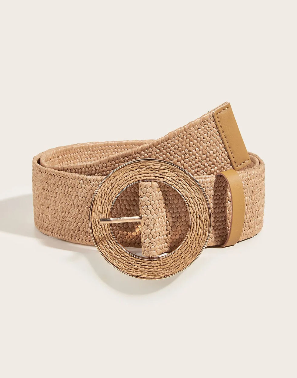 Miniature : Ceinture élastique boucle dorée et raphia   