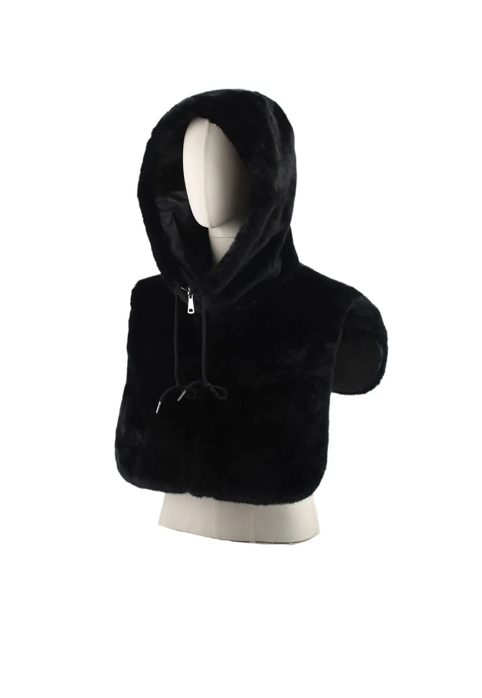 Miniature : plastron fourrure gilet sous veste noir femme