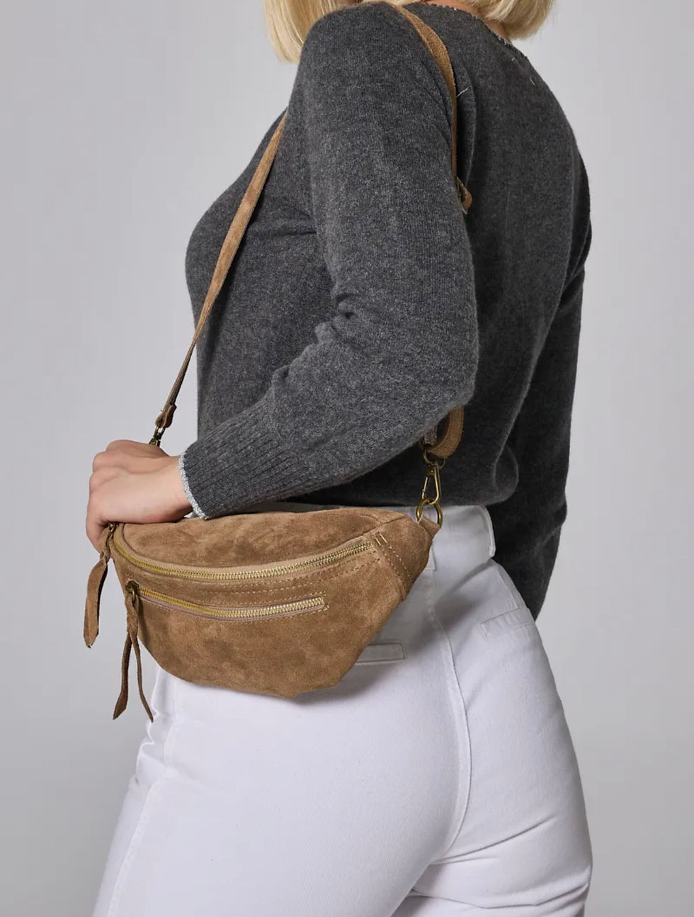 Miniature : Sac banane cuir daim