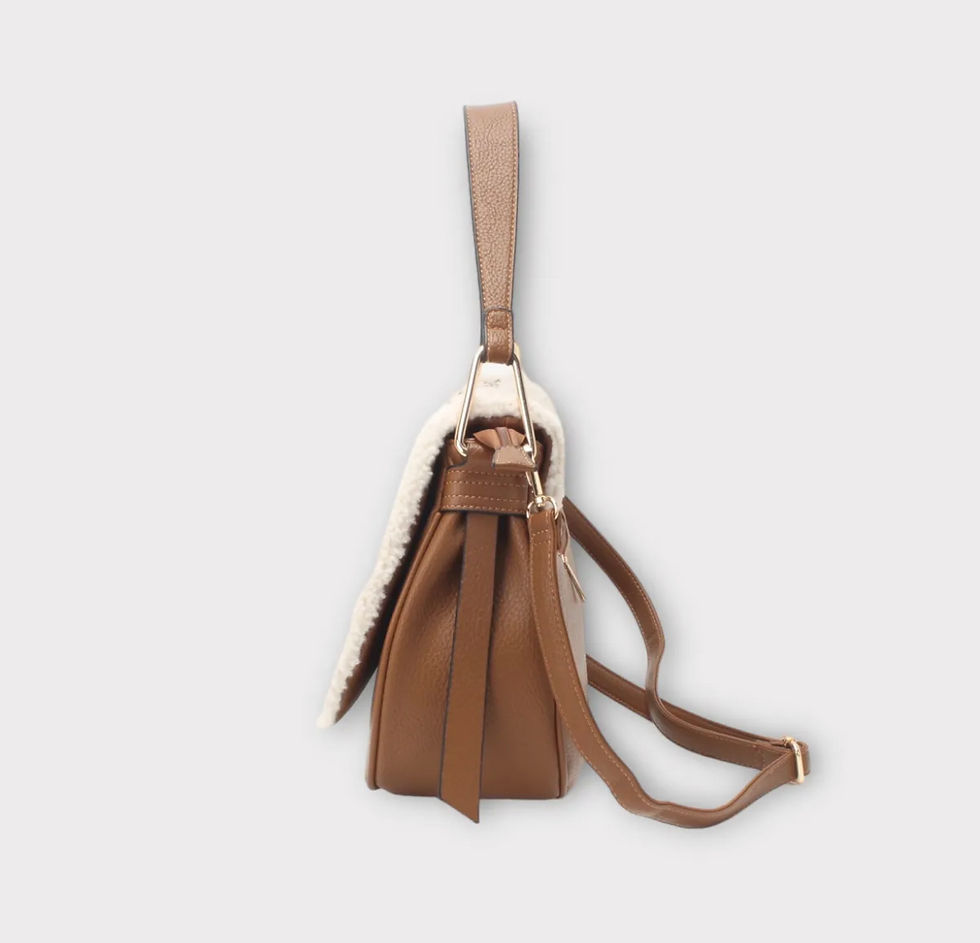 Miniature : Sac bandoulière trotteur porté travers moumoute bi-matière femme
