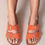 Miniature : mules femme orange ouverte sandale