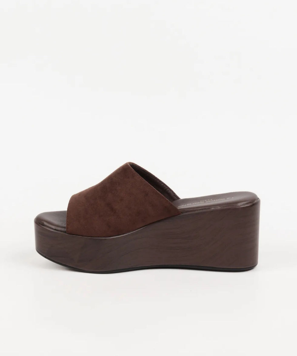 Mules compensées marron femme tendance 2026
