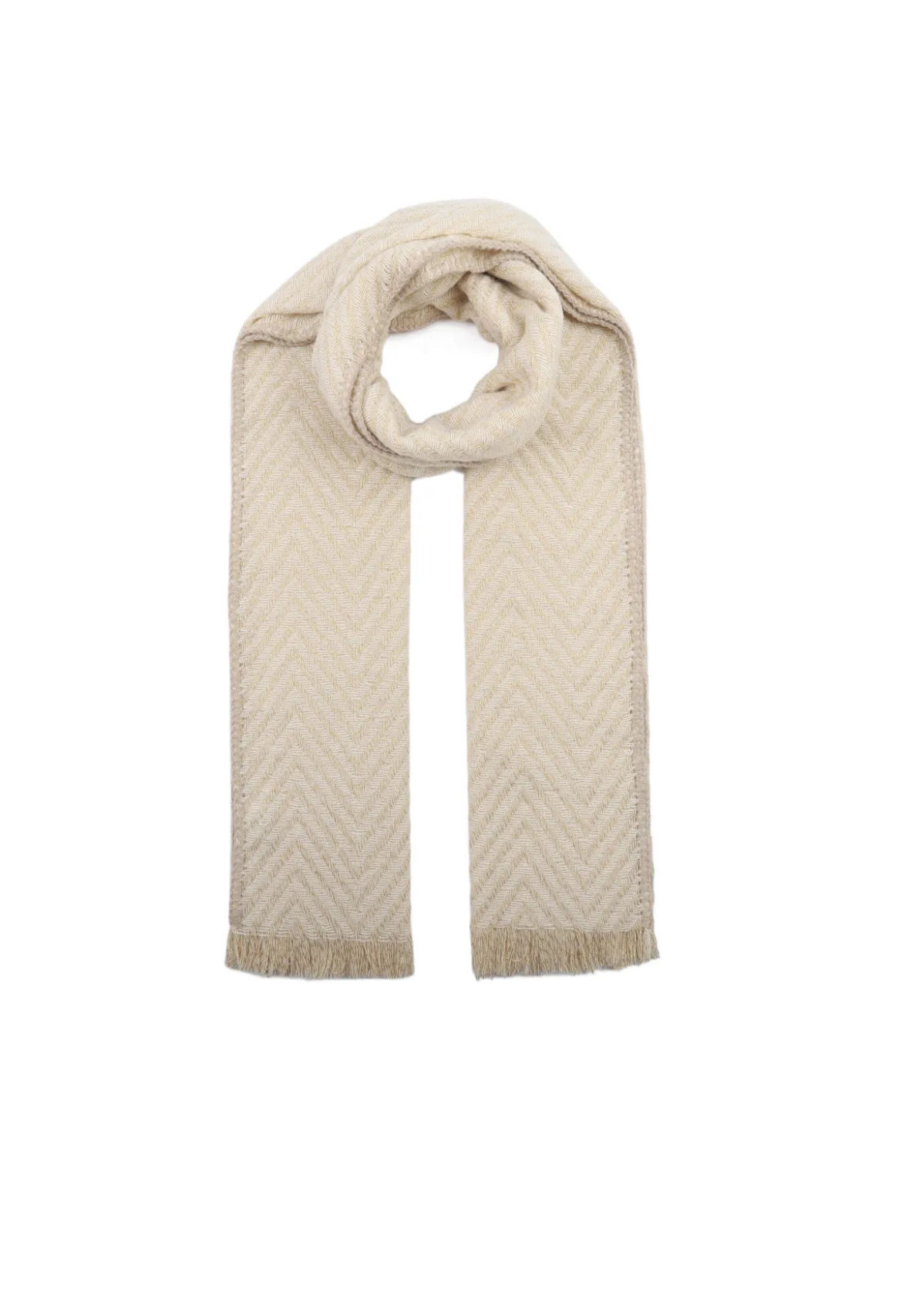 Écharpe géométrique épaisse avec fibre métallisée dorée