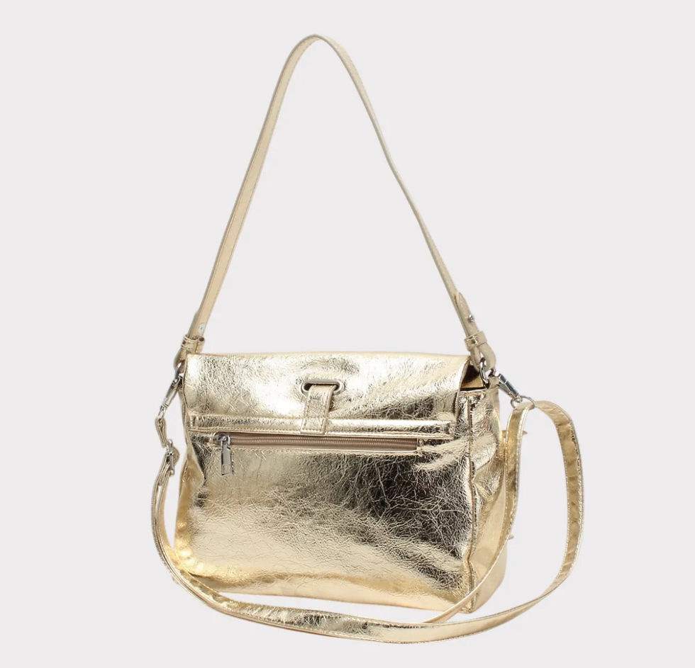 Miniature : Sac bandoulière souple dorée brillant 
