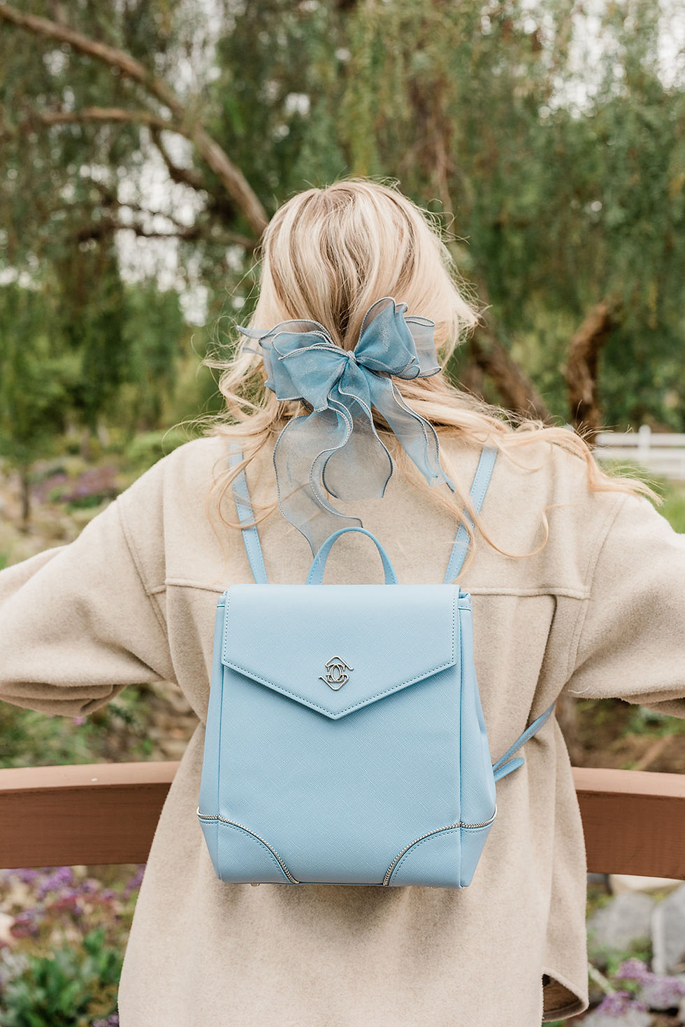 Thumbnail: Diana Mini Convertible Backpack- Denim/Silver (Pre-Loved)