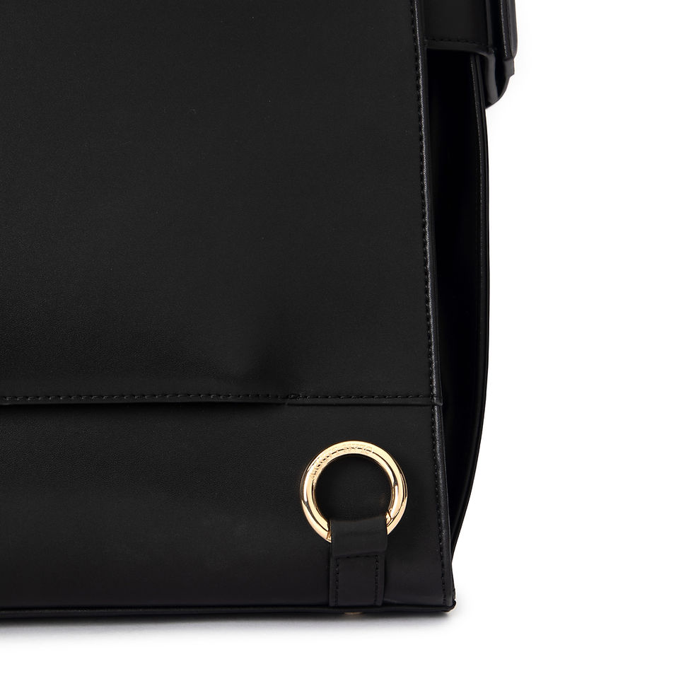 Thumbnail: Everly Tote - Black/Gold (Microfiber) Ships July