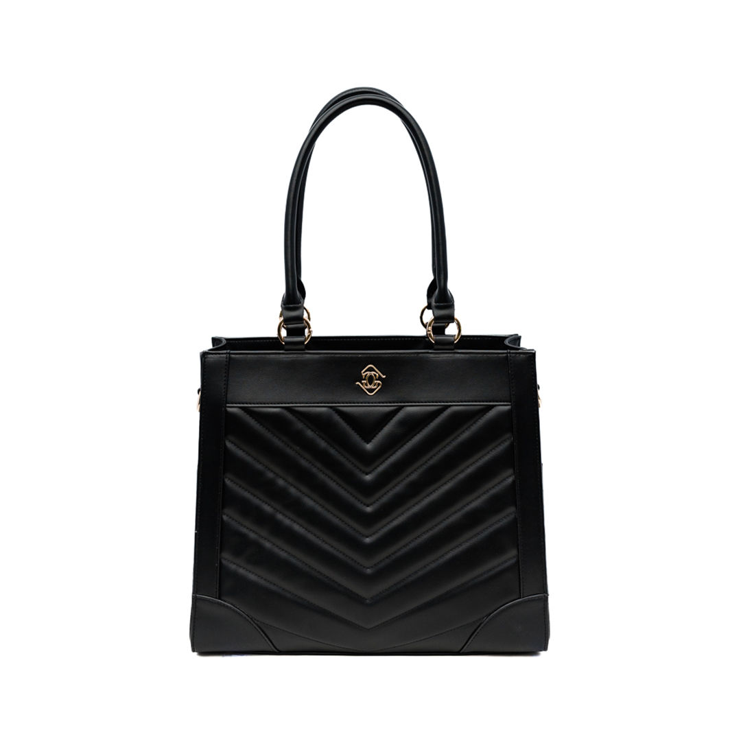 Everly Tote 1.0 Small - Quilted Black/Gold (Pre-Loved)