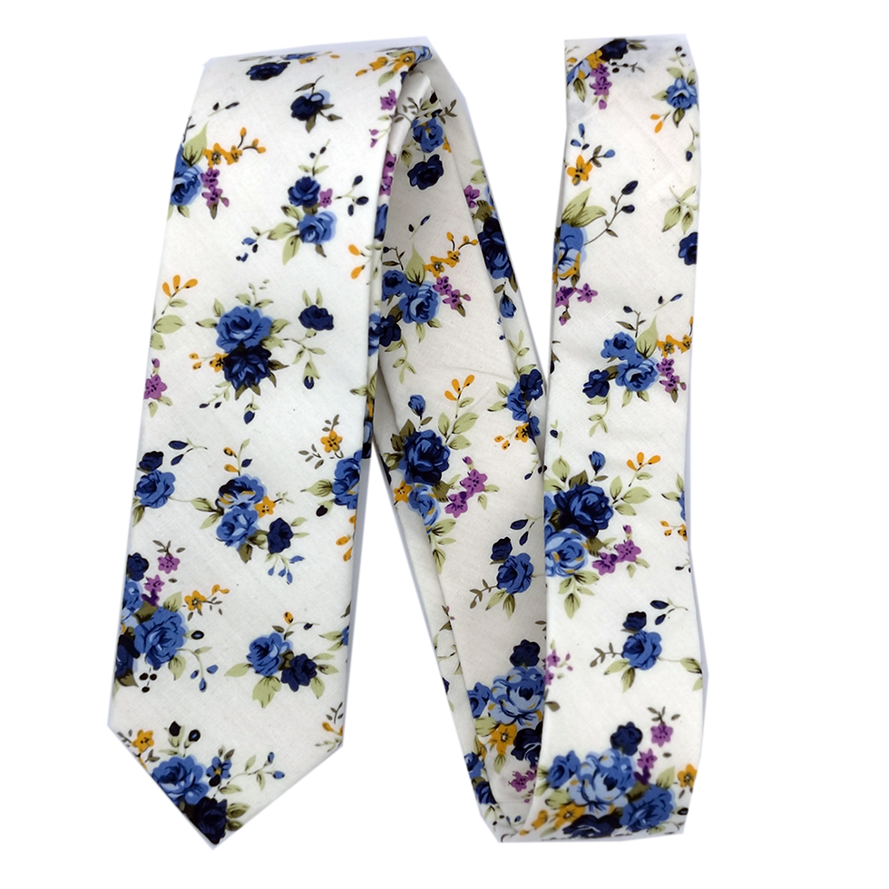 Thumbnail: Tie - White With Flowers