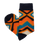 Thumbnail: Orange socks with white and blue patterns