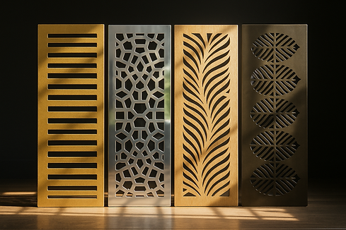 Ejemplo celosías de diferentes materiales