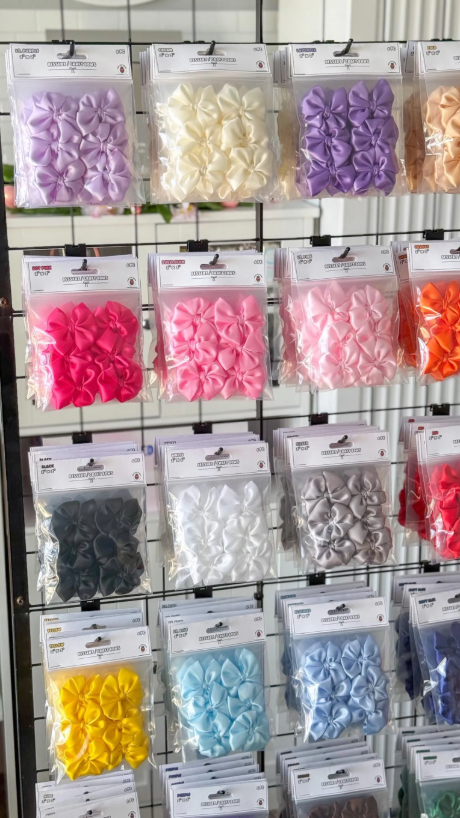 Thumbnail: 6pc Satin Bows | Treat Bows | Craft Bows | Bows for Rice Krispies | Bows for Cak