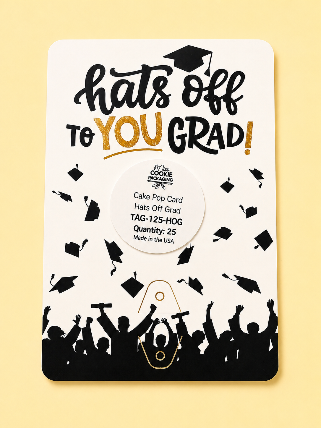 Grad Die Cut Cakepop Card – Set of 25