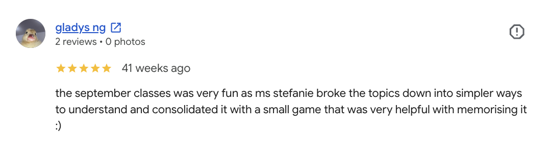 Testimonial for Teacher Stefanie