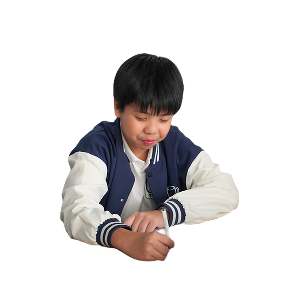 Primary School - Male P6 Student Studyin