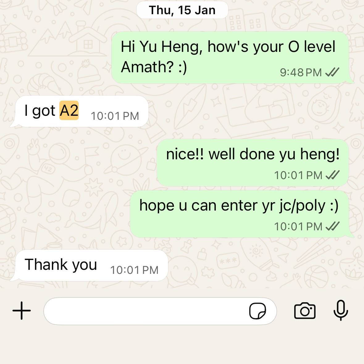 Testimonial for Teacher Marius