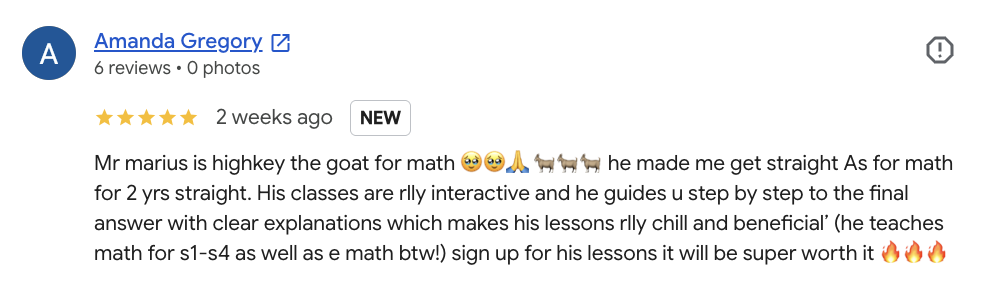 Testimonial for Teacher Marius