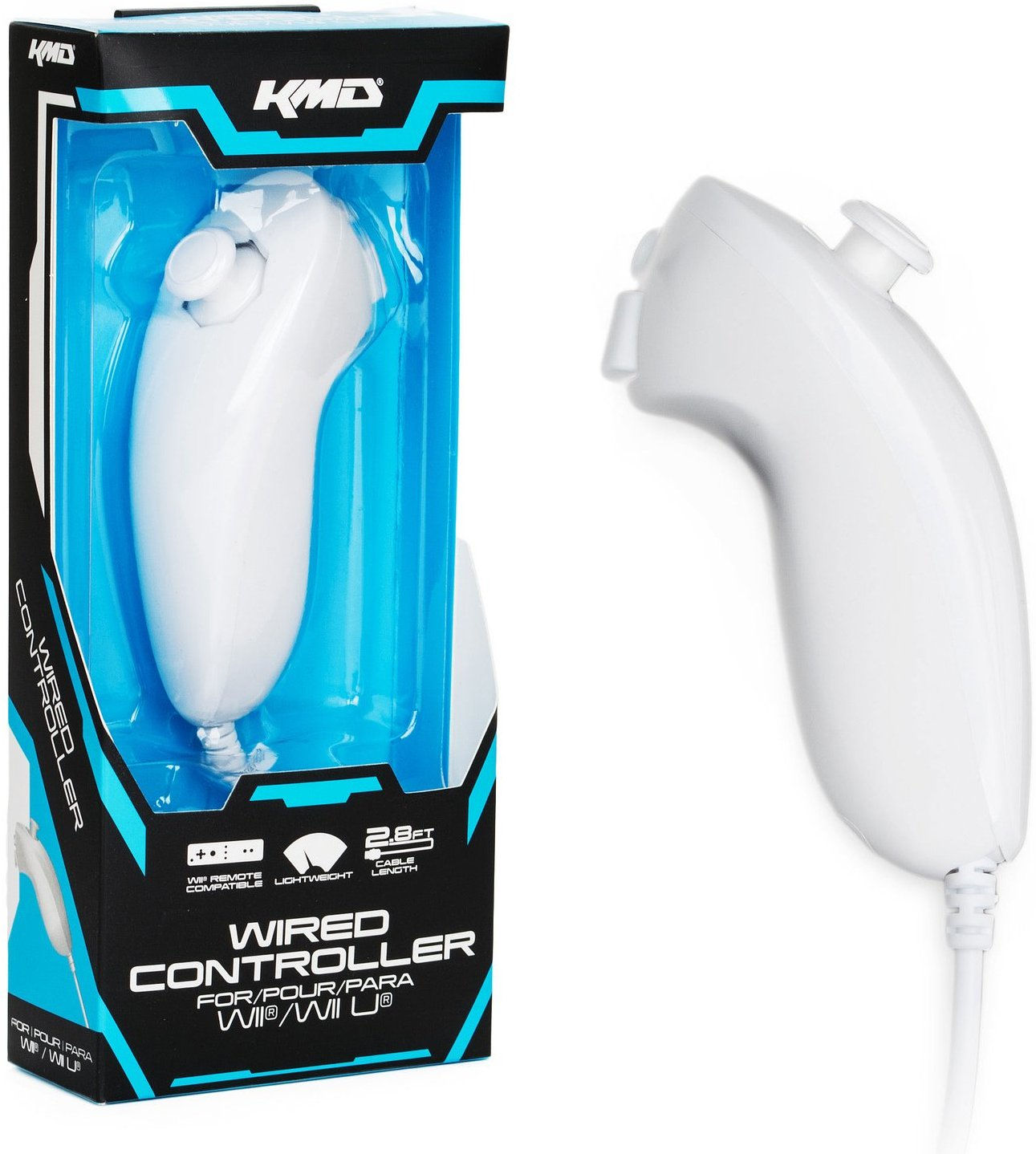 Wired Nunchuk Controller for Wii/WiiU (White)