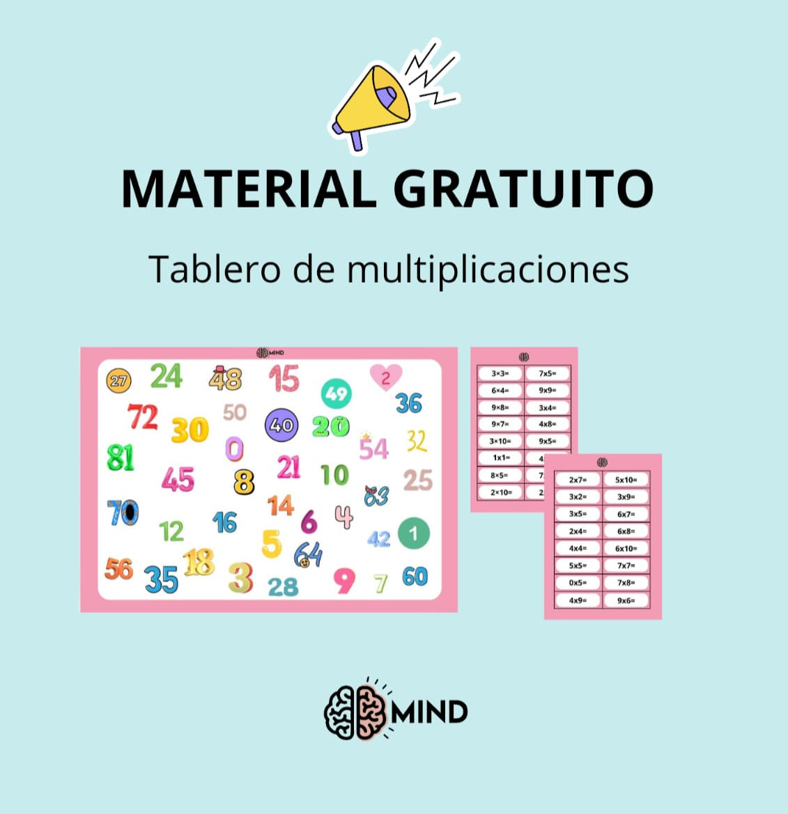 Material gratuito - Tablero de Matemáticas